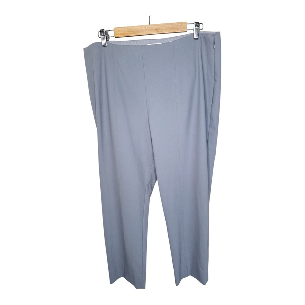 Vince Ankle Pants Size 2X Light Gray Stretchy Seamed Ankle Slits Quiet Luxury